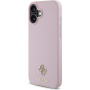 Guess Grained 4G Small Metal Logo Cover z MagSafe za iPhone 16 Plus - roza