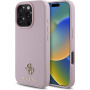 Guess Grained 4G Small Metal Logo Case z MagSafe za iPhone 16 Pro - roza