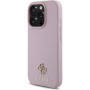Guess Grained 4G Small Metal Logo Case z MagSafe za iPhone 16 Pro - roza