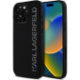 Karl Lagerfeld 3D gumijast bleščeč ovitek z logotipom za iPhone 16 Pro Max - črn