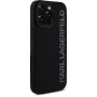 Karl Lagerfeld 3D gumijast bleščeč ovitek z logotipom za iPhone 16 Pro Max - črn