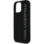 Karl Lagerfeld 3D gumijast bleščeč ovitek z logotipom za iPhone 16 Pro Max - črn