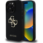 Guess Grained 4G Metal Logo Case za iPhone 16 Pro - črn