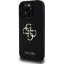 Guess Grained 4G Metal Logo Case za iPhone 16 Pro - črn