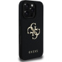 Guess Grained 4G Metal Logo Case za iPhone 16 Pro - črn