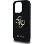 Guess Grained 4G Metal Logo Case za iPhone 16 Pro - črn