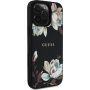Guess Ovitek Grained Magnolia Flower Pattern in MagSafe za iPhone 16 Pro - črn