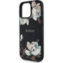 Guess Ovitek Grained Magnolia Flower Pattern in MagSafe za iPhone 16 Pro - črn