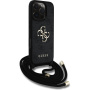 Guess 4G Metal Logo Crossbody Case z vrvico za iPhone 16 Pro - siv
