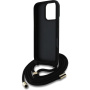Guess 4G kovinski ovitek Crossbody Case z vrvico za iPhone 16 Pro - rjav