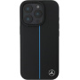 Mercedes Ovitek Blue Stripe z MagSafe za iPhone 16 Pro Max - črn