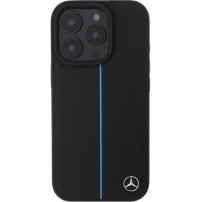 Mercedes Ovitek Blue Stripe z MagSafe za iPhone 16 Pro Max - črn