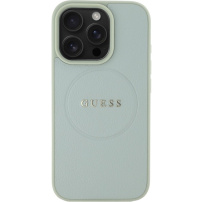 Guess Grained Classic Ovitek z logotipom MagSafe za iPhone 16 Pro - zelen