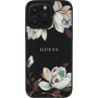 Guess Ovitek Grained Magnolia Flower Pattern in MagSafe za iPhone 16 Pro - črn