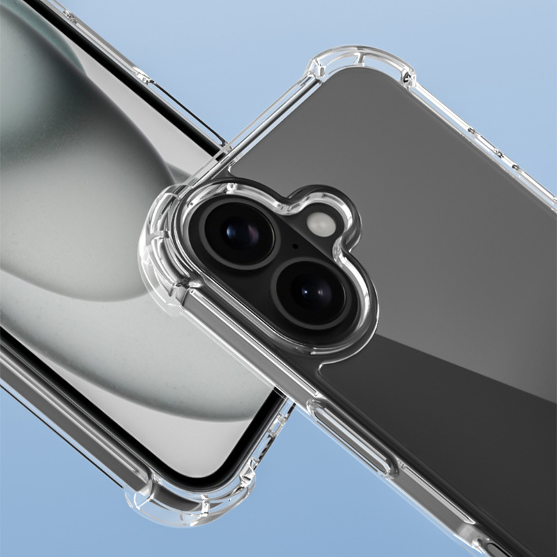 Ovitek z abstraktnim vzorcem valov in ojačanimi vogali za iPhone 16 Plus - zelen
