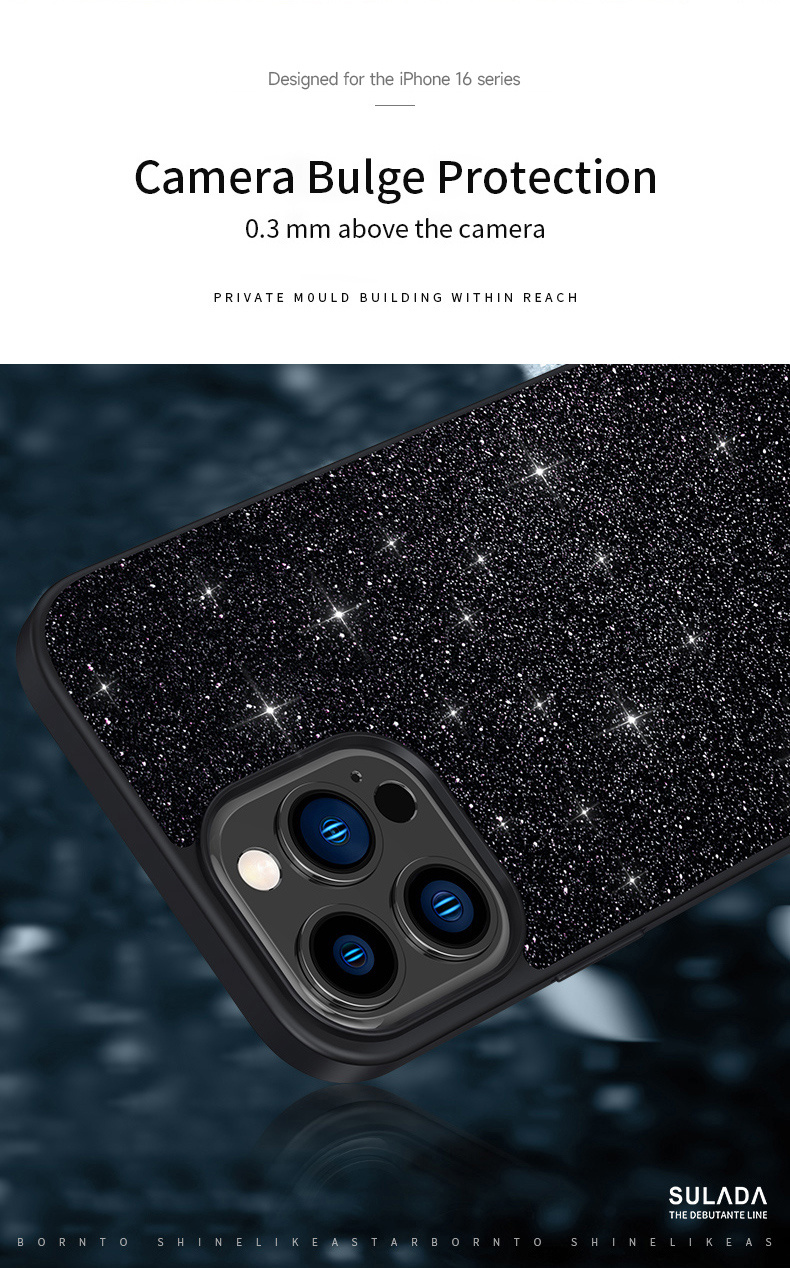SULADA eleganten ovitek z bleščicami za iPhone 16 Pro Max - zlat