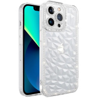 Prozoren etui z diamantnim efektom za iPhone 14 - jasno