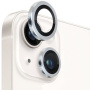 NORTHJO kaljeno steklo s kovinskim okvirjem za zaščito leč zadnjega fotoaparata za iPhone 13 / 13 mini - srebro