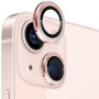 NORTHJO kaljeno steklo s kovinskim okvirjem za zaščito leč zadnjega fotoaparata za iPhone 13 / 13 mini - roza