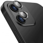 ENKAY Zaščitno kaljeno steklo z aluminijastim okvirjem za zadnjo kamero za iPhone 12 / 12 mini - črna