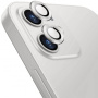 ENKAY Zaščitno kaljeno steklo z aluminijastim okvirjem za zadnjo kamero za iPhone 12 / 12 mini - srebro
