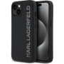 Karl Lagerfeld 3D gumijast bleščeč logotip ovitek za iPhone 15 - črn