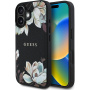 Guess Ovitek Grained Magnolia Flower Pattern in MagSafe za iPhone 16 - črn