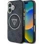 Guess IML 4G Glitter and Triangle Logo etui z MagSafe za iPhone 16 - siv
