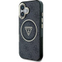 Guess IML 4G Glitter and Triangle Logo etui z MagSafe za iPhone 16 - siv