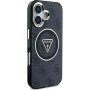 Guess IML 4G Glitter and Triangle Logo etui z MagSafe za iPhone 16 - siv