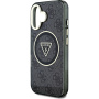 Guess IML 4G Glitter and Triangle Logo etui z MagSafe za iPhone 16 - siv