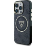 Guess IML 4G Glitter and Triangle Logo etui z MagSafe za iPhone 16 Pro Max - siv