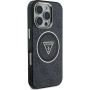 Guess IML 4G Glitter and Triangle Logo etui z MagSafe za iPhone 16 Pro Max - siv
