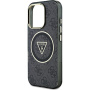 Guess IML 4G Glitter and Triangle Logo etui z MagSafe za iPhone 16 Pro Max - siv