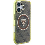 Guess IML 4G Glitter and Triangle Logo etui z MagSafe za iPhone 16 - rjav