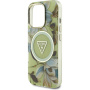 Guess Ovitek IML Glitter Magnolia and Triangle Logo z MagSafe za iPhone 16 Pro - zelen
