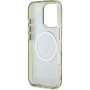 Guess Ovitek IML Glitter Magnolia and Triangle Logo z MagSafe za iPhone 16 Pro - zelen