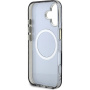 Guess Ovitek IML Glitter Magnolia and Triangle Logo z MagSafe za iPhone 16 - črn