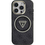 Guess IML 4G Glitter and Triangle Logo etui z MagSafe za iPhone 16 Pro Max - siv