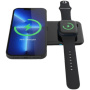 Swissten 2v1 brezžični polnilec za iPhone / Apple Watch / AirPods - 10W - črn