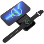 Swissten 2v1 brezžični polnilec za iPhone / Apple Watch / AirPods - 10W - črn