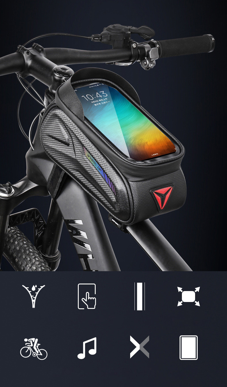 Wheel up Bike Bag vodoodporna torba za kolo s prostorom za iPhone - črna