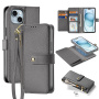 DUX DUCIS Snemljiva preklopna torbica Lawa 2v1 z MagSafe in denarnico za iPhone 15 Plus - siva
