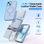 DUX DUCIS Snemljiva preklopna torbica Lawa 2v1 z MagSafe in denarnico za iPhone 15 Plus - modra