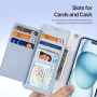 DUX DUCIS Snemljiva preklopna torbica Lawa 2v1 z MagSafe in denarnico za iPhone 15 Plus - modra