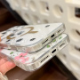 Svetleč prozoren ovitek z vzorcem rož in MagSafe za iPhone 15 Pro - roza