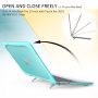 Udarno odporen pokrov z obračalnimi nogicami za MacBook Pro 13" (A2251 / A2289 / A2338) - moder
