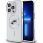 Karl Lagerfeld IML K&CH Heads Metal Frame ovitek z MagSafe za iPhone 15 Pro Max - prozoren