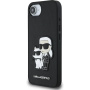 Karl Lagerfeld Saffiano Karl and Choupette ovitek za iPhone 16e / 17e - črn