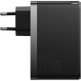 Baseus GaN5 Pro komplet za hitro polnjenje adapterja z 2x USB-C / USB-A priključki in USB-C na USB-C kabel - 140W - 1 m - črn